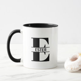 Kopp med eget namn bokstav 'E'