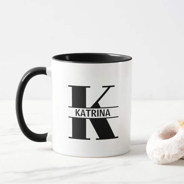 Kopp med eget namn Bokstav 'K' (Med munk)