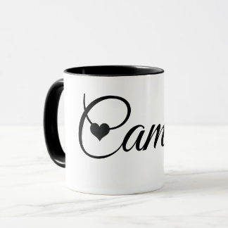 Kopp med eget namn Minimalistisk typsnitt med hjär