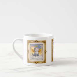 Kopp med inramad ängelkattsillustration espressomugg
