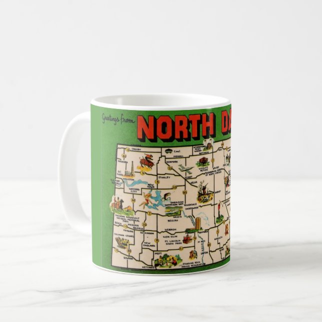 Kopp med karta över North Dakota (Framsida vänster)