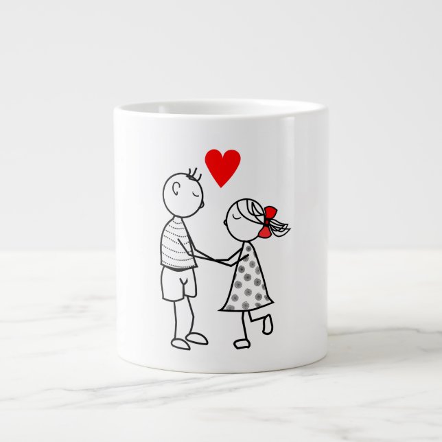 Kopp med romantiskt par jumbo mugg (Framsidan)