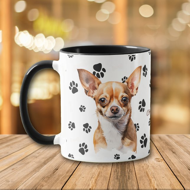 Kopp med tassavtryck av min bruna chihuahua-hund (Skapare uppladdad)