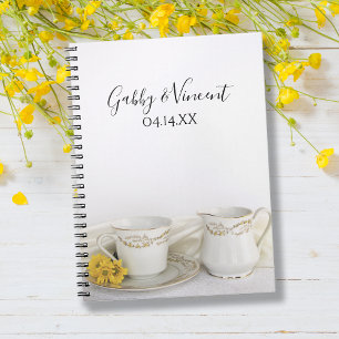 Kopp och Gult Daisy Bröllop Guest Bok Anteckningsbok