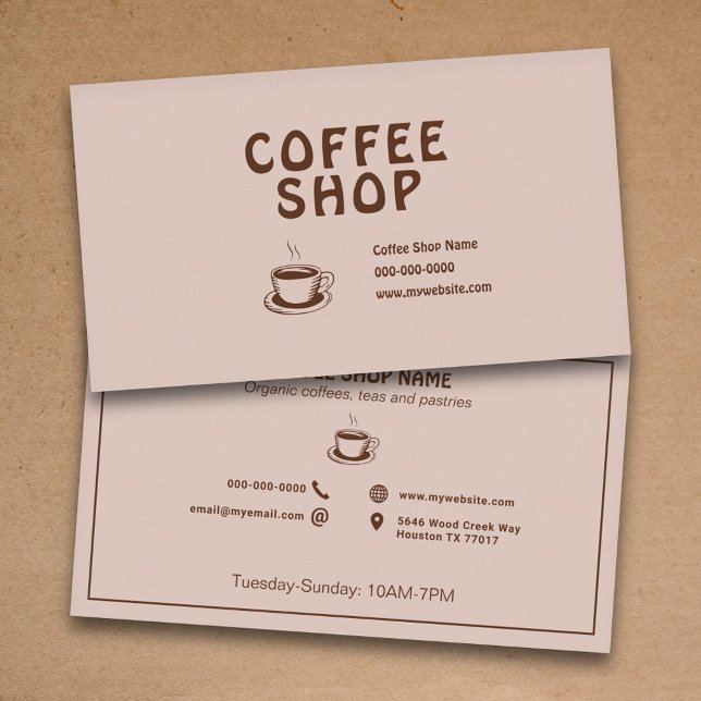 Kopp och kaffebutiker visitkort (Cup & Coffee Shop Business Card)
