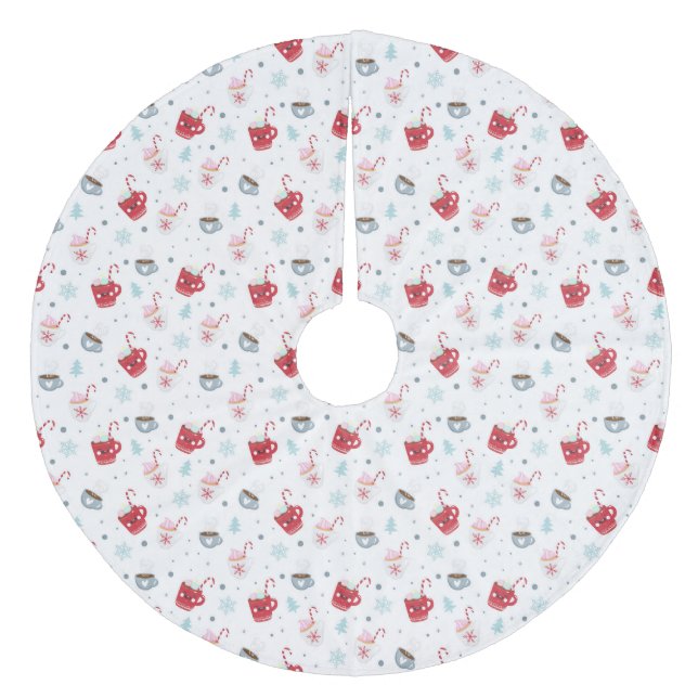 Kopp och Polkagrisar till julkakan Julgransmatta Fleece (Framsidan)