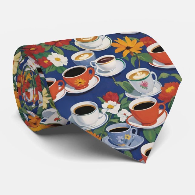 Kopp och tekopp Teaset Blommig Blå Slips (Rullad)