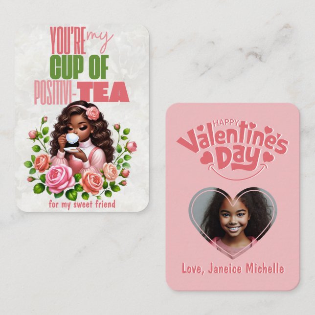 Kopp Positivi-TE med glad Välkommen Alla hjärtans  Anteckningskort (Fram/baksida)