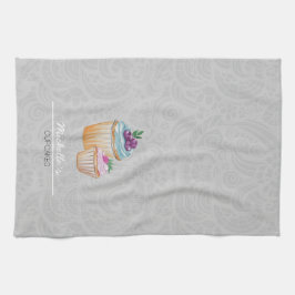 Kopp, sjöar och fruktvatten kökshandduk