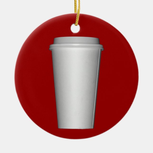 Kopp som går julgransprydnad keramik (Framsidan)