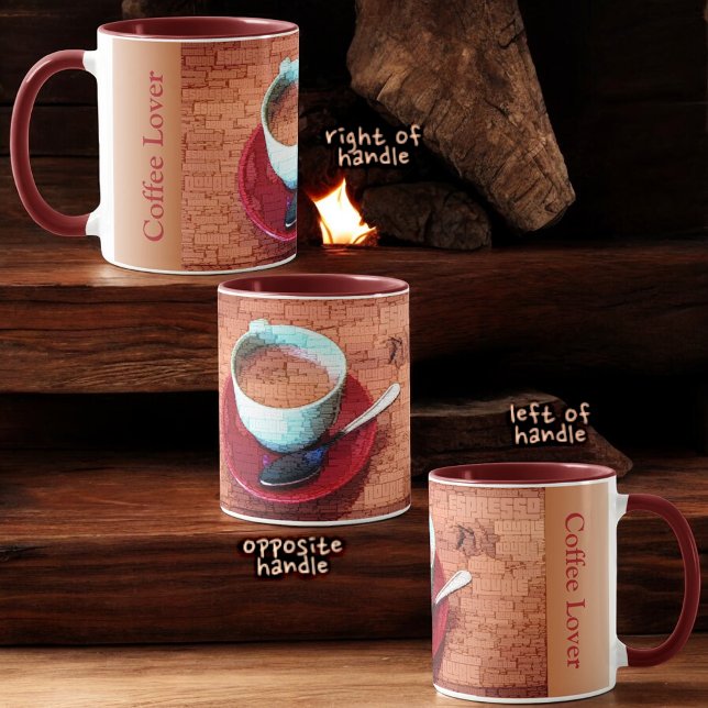 Kopp Spoon Typography Embedded Ord Cloud Anpassnin (mug left, right and opposite of handle)