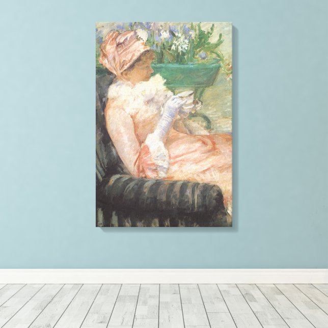 Kopp Te av Mary Cassatt, Vintage Impressionism Canvastryck (Insitu (trägolv))