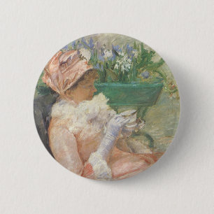 Kopp Te av Mary Cassatt, Vintage Impressionism Knapp