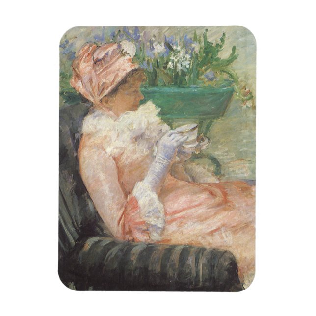 Kopp Te av Mary Cassatt, Vintage Impressionism Magnet (Vertikal)