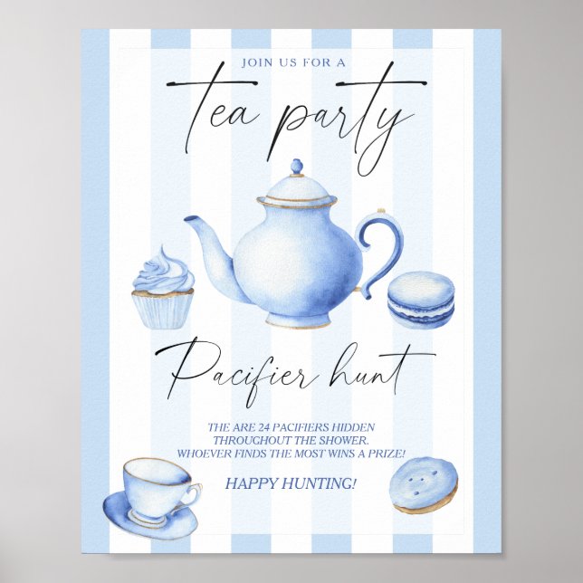Kopp te Baby shower spel - pacifier jakt  Poster (Framsidan)