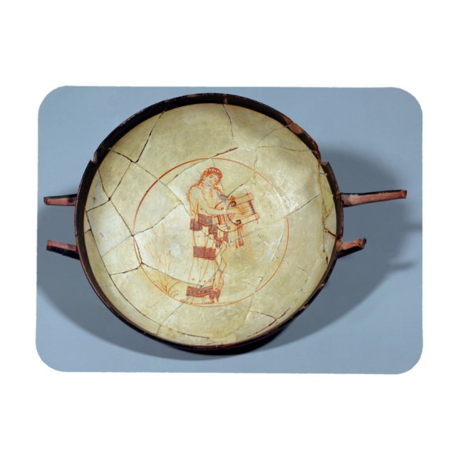 Kopp utan fot, stående Muse som spelar lyret, Magnet (Horisontell)