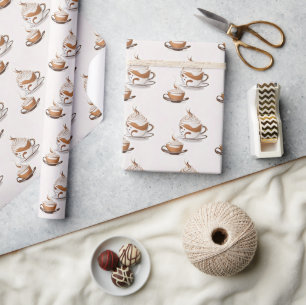 Kopp, utan sjötak, Mönster, Cappuccino Presentpapper