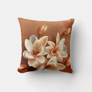 koppar 3 D Magnolia Flowers Kudde