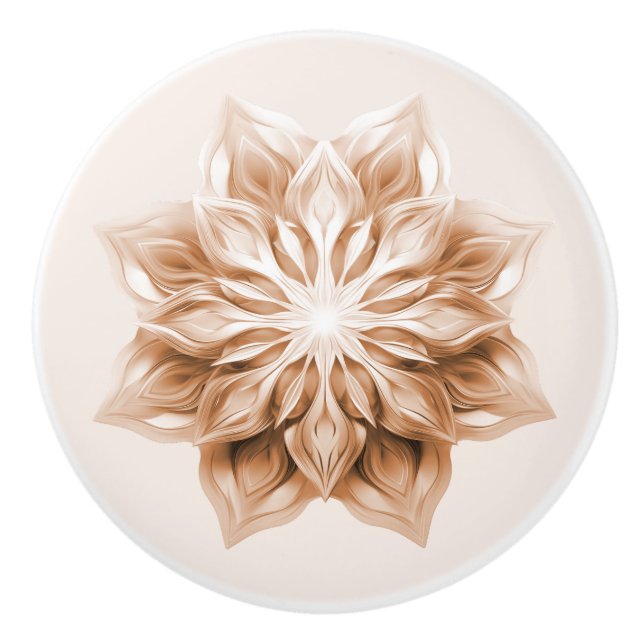 Koppar 3D Glänsande Mandala Knopp (Framsidan)