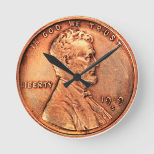 Koppar Abraham Lincoln penny, en cent koppar Rund Klocka