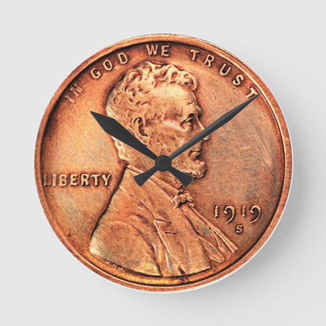 Koppar Abraham Lincoln penny, en cent koppar Rund Klocka (Framsida)