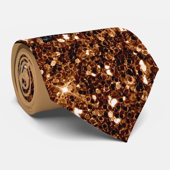 Koppar & Black Glitter Necktie Slips (Rullad)