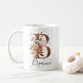 Koppar Blommigt Brev B Monogram kaffe Mugg