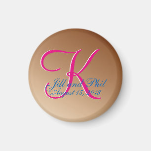 Koppar Bröllop Monogram Magnet