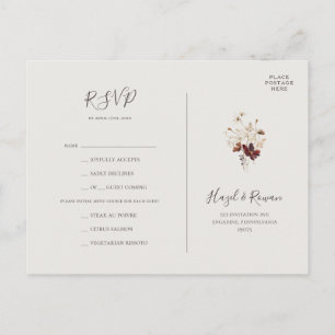 Koppar Burgundy Vildblomma Beige Meny Val RSVP