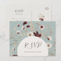 Koppar Burgundy Vildblomma Teal Menyval RSVP
