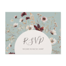 Koppar Burgundy Vildblomma Teal Menyval RSVP