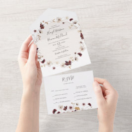 Koppar Burgundy Wildblomsil och skicka