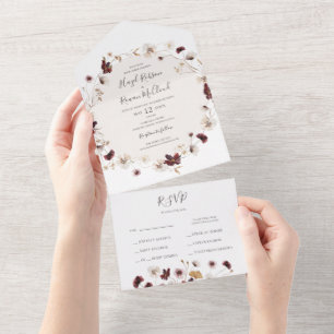 Koppar Burgundy Wildblomsil och skicka
