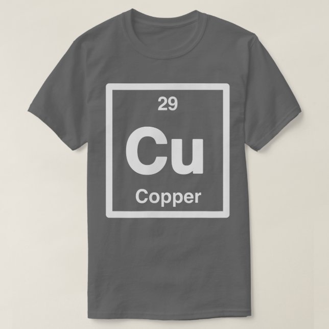 Koppar - Cu - Periodic Bord of Inslag - Science T Shirt (Design framsida)