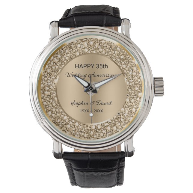 Koppar Diamanter Bröllopsjubileum  Armbandsur (Framsida)