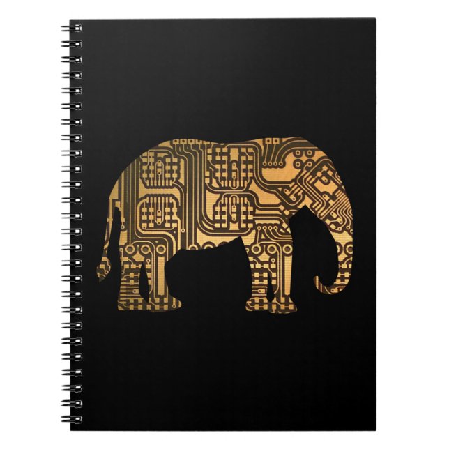 Koppar Elephant Circuit Board Anteckningsbok (Framsidan)
