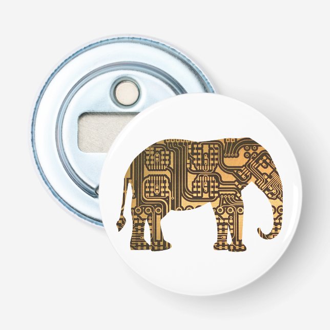 Koppar Elephant Circuit Board Flasköppnare (Framsidan)