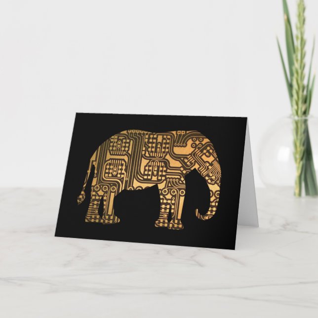 Koppar Elephant Circuit Board Kort (Framsida)