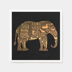 Koppar Elephant Circuit Board Pappersservett