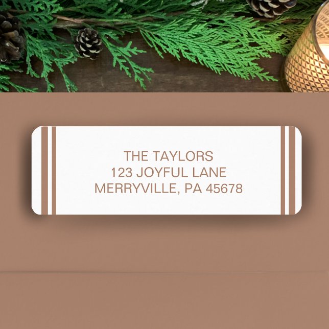 Koppar Enkel Modern Boho Högtid Returadress Etikett (Personalize this modern stylish copper return address label.
)