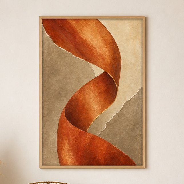 Koppar Fold Gouache Boho Konstaffisch Poster (Shown framed for scale. Poster ships unframed; frames are an optional add-on.)