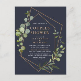Koppar Geometric Eucalyptus Blue Par Shower Meddelande Vykort