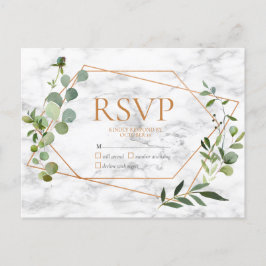 Koppar Geometric Eucalyptus Marble No Menu OSA Inbjudan Vykort