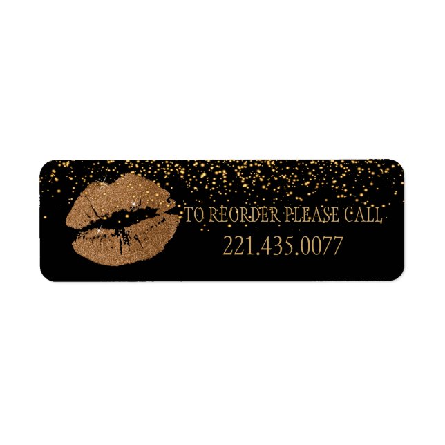 Koppar Glitter Läppar - Ordning Returadress Etikett (Framsidan)