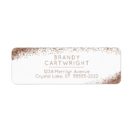Koppar,  Gnistran och Guld Returadress Etikett