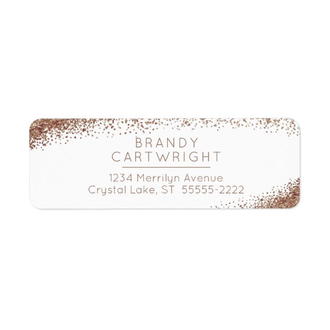 Koppar,  Gnistran och Guld Returadress Etikett (Framsidan)
