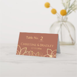Koppar & Guld Bröllop Placeringskort