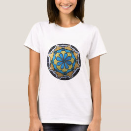 Koppar Guld och Blue Mandala T Shirt