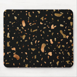 Koppar Guld på Black Terrazzo Stone Musmatta