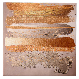 Koppar Guld Strokes Glamor Struktur Kakelplatta